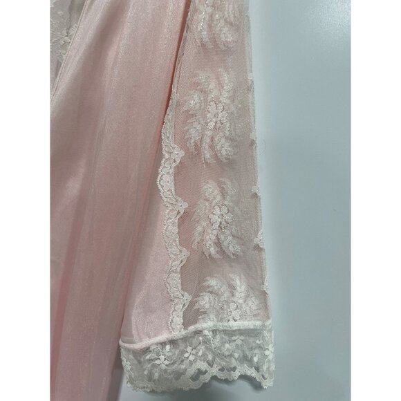 Previews USA Vintage Lace Long Robe Womens M Tie Waist Feminine Elegant Fantasy - Picture 6 of 9